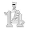 14kw Polished Etched Number 14 Pendant