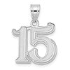 14kw Polished Etched Number 15 Pendant