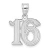 14kw Polished Etched Number 16 Pendant