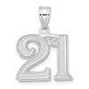 14kw Polished Etched Number 21 Pendant