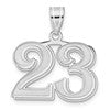 14kw Polished Etched Number 23 Pendant