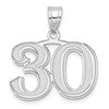 14kw Polished Etched Number 30 Pendant