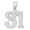 14kw Polished Etched Number 31 Pendant