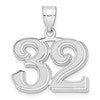 14kw Polished Etched Number 32 Pendant