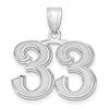 14kw Polished Etched Number 33 Pendant