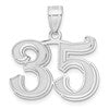 14kw Polished Etched Number 35 Pendant