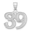 14kw Polished Etched Number 39 Pendant