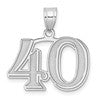 14kw Polished Etched Number 40 Pendant
