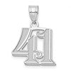 14kw Polished Etched Number 41 Pendant