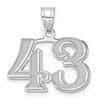 14kw Polished Etched Number 43 Pendant