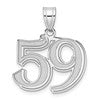 14kw Polished Etched Number 59 Pendant