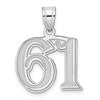14kw Polished Etched Number 61 Pendant