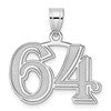 14kw Polished Etched Number 64 Pendant