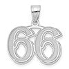 14kw Polished Etched Number 66 Pendant