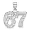 14kw Polished Etched Number 67 Pendant