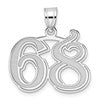 14kw Polished Etched Number 68 Pendant