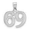 14kw Polished Etched Number 69 Pendant