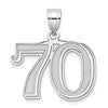 14kw Polished Etched Number 70 Pendant