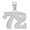 14kw Polished Etched Number 72 Pendant