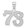14kw Polished Etched Number 73 Pendant