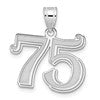 14kw Polished Etched Number 75 Pendant