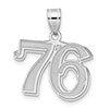 14kw Polished Etched Number 76 Pendant