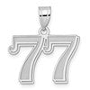 14kw Polished Etched Number 77 Pendant