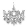 14k White Gold MOM Charm