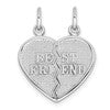 14k White Gold BEST FRIEND 2-Piece Break-apart Charm