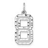 14kw Large Brushed Diamond-cut  Number 8 Charm