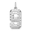 14kw Large Brushed Diamond-cut Number 9 Charm