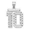 14kw Large Brushed Diamond-cut Number 10 Charm