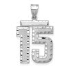 14kw Large Brushed Diamond-cut Number 15 Charm