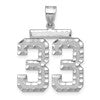 14kw Large Brushed Diamond-cut Number 33 Charm
