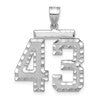 14kw Large Brushed Diamond-cut Number 43 Charm