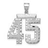 14kw Large Brushed Diamond-cut Number 45 Charm