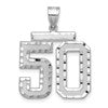 14kw Large Brushed Diamond-cut Number 50 Charm