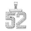 14kw Large Brushed Diamond-cut Number 52Charm