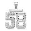 14kw Large Brushed Diamond-cut Number 58 Charm