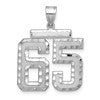 14kw Large Brushed Diamond-cut Number 65 Charm