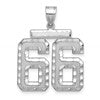 14kw Large Brushed Diamond-cut Number 66 Charm