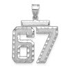 14kw Large Brushed Diamond-cut Number 67 Charm