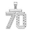 14kw Large Brushed Diamond-cut Number 70 Charm