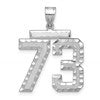14kw Large Brushed Diamond-cut Number 73 Charm
