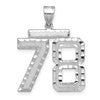 14kw Large Brushed Diamond-cut Number 78 Charm
