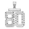 14kw Large Brushed Diamond-cut Number 80 Charm