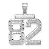 14kw Large Brushed Diamond-cut Number 82 Charm