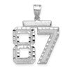 14kw Large Brushed Diamond-cut Number 87 Charm
