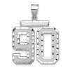 14kw Large Brushed Diamond-cut Number 90 Charm