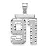 14kw Large Brushed Diamond-cut Number 91 Charm